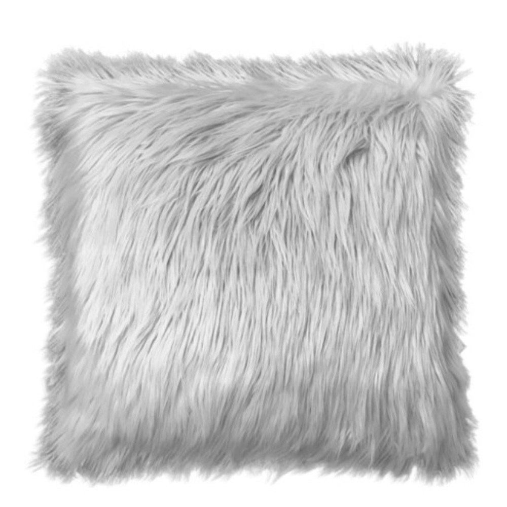 Two Grey Fluffy Pillows